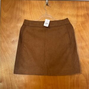 J.Crew Faux Suede Mini Skirt | Size 8 | Walnut Brown | NWT